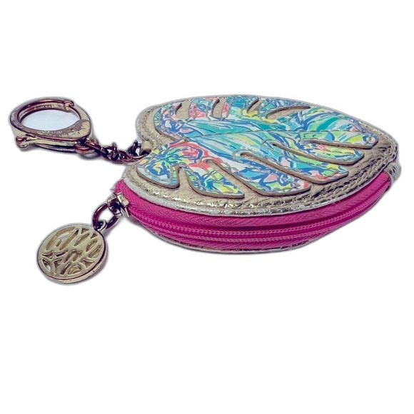Lilly Pulitzer Palm Coin Case/Key Ring Surf Gypsea - Picture 5 of 5